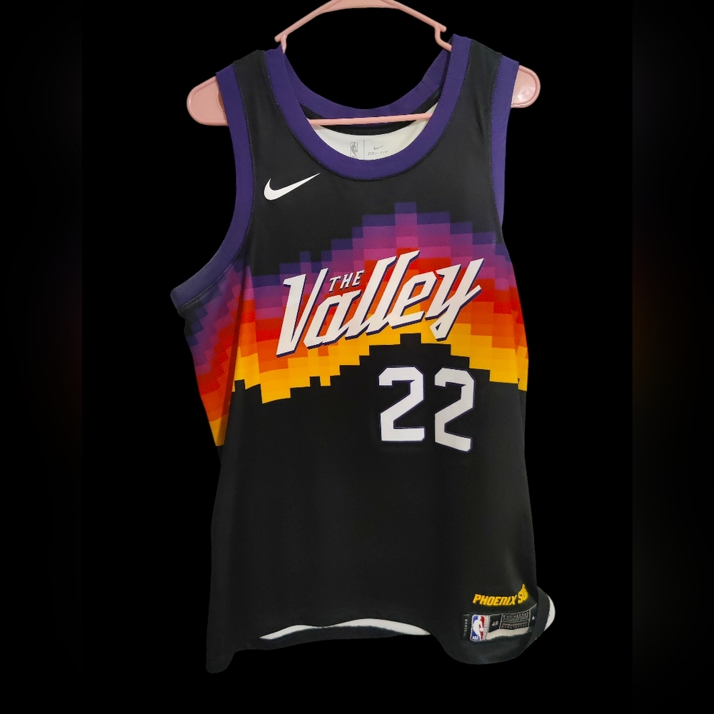 Nike Deandre Ayton Phoenix Suns The Valley Black Orange City Edition Jersey